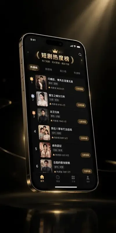 橘子短剧 APP 口碑榜界面截图